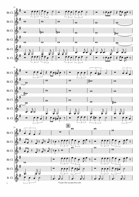 Cant Take My Eyes Off Of You Clarinet Sextet Page 2
