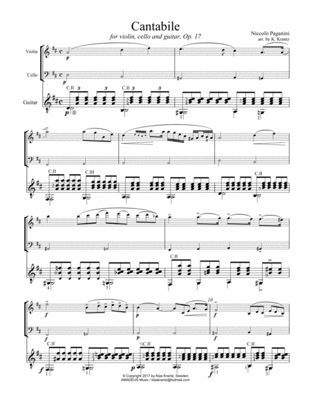 Cantabile Op 17 For Violin Cello And Guitar Page 2