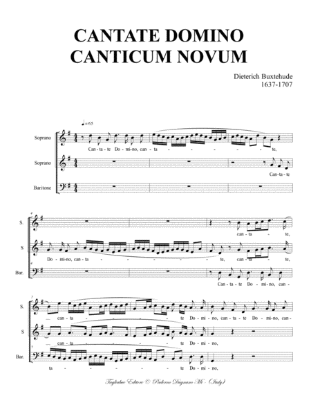 Cantate Domino Buxtehude Buxwv 12 For Ssbar Choir Page 2