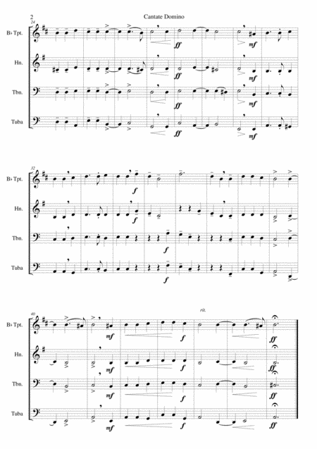 Cantate Domino By Pitoni For Brass Quartet Page 2