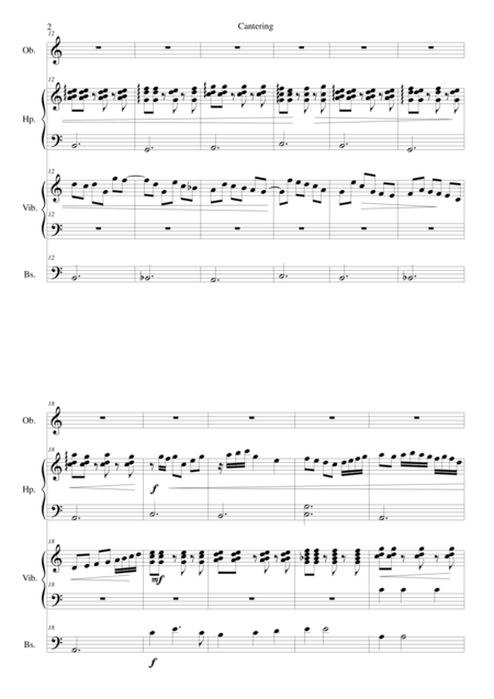 Cantering For Oboe Harp Vibraphone And Plucked Bass Page 2