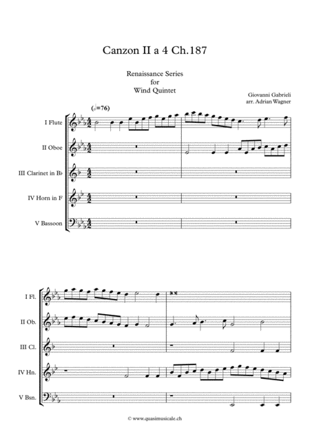 Canzon Ii A 4 Ch 187 Giovanni Gabrieli Wind Quintet Arr Adrian Wagner Page 2
