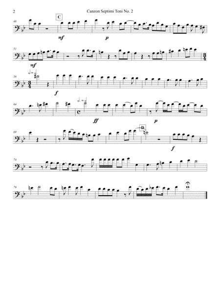 Canzon Septimi Toni No 2 For 2 Antiphonal Tuba Quartets Page 2