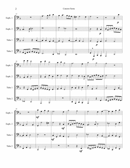 Canzon Sesta For Tuba Quartet Page 2