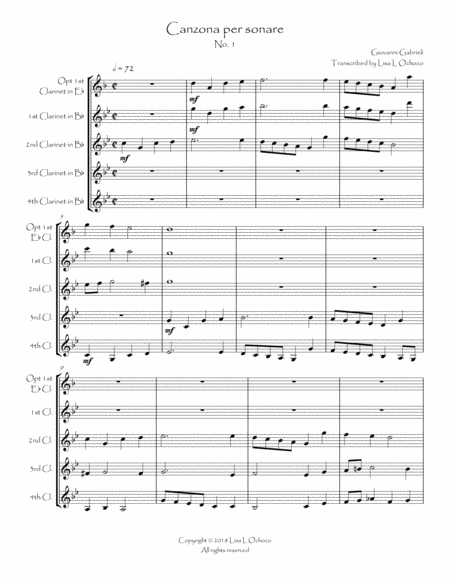 Canzona Per Sonare For Clarinet Quartet Page 2