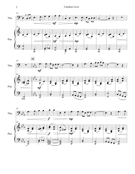 Careless Love Trombone Solo W Piano Page 2
