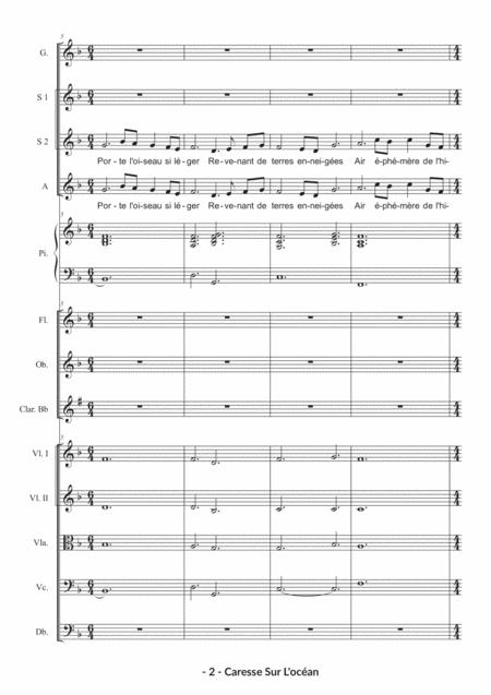 Caresse Sur L Ocan Arranged For Ssa And Smal Ensemble Page 2