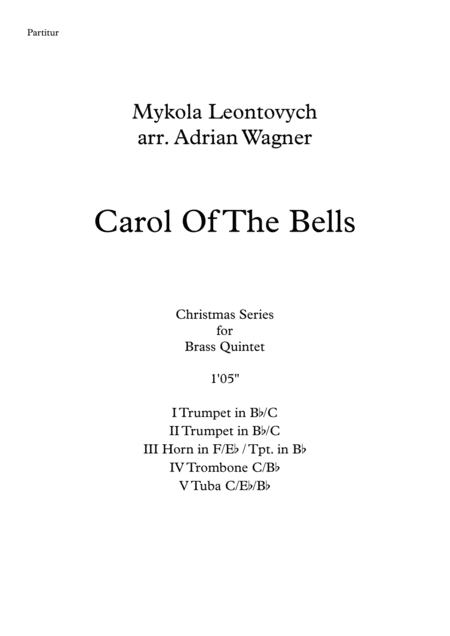 Carol Of The Bells Brass Quintet Arr Adrian Wagner Page 2