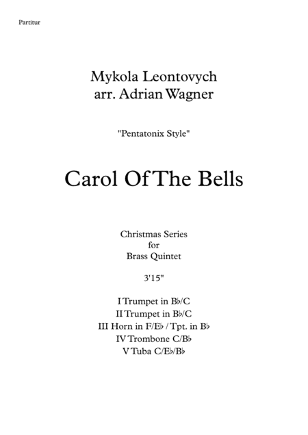 Carol Of The Bells Pentatonix Style Brass Quintet Arr Adrian Wagner Page 2