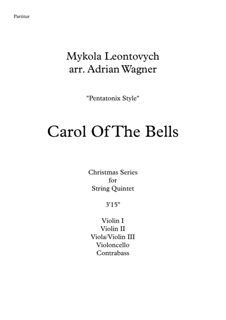 Carol Of The Bells Pentatonix Style String Quintet Arr Adrian Wagner Page 2