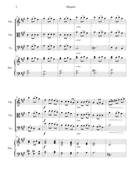 Carol Of The Bells Shchedryk Christmas Carol For Piano Quartet Page 2