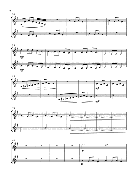 Carol Of The Bells Treble F Instrument Duet Parts Only Page 2