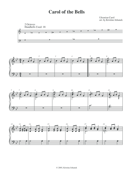 Carol Of The Bells Ukranian Carol 2 Octave Handbells Tone Chimes Or Hand Chimes Page 2