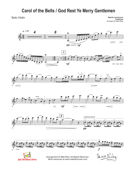 Carol Of The Bells Violin Page 2