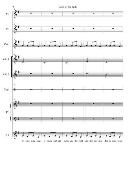 Carol Of The Bells Voice And Orchestra Page 2