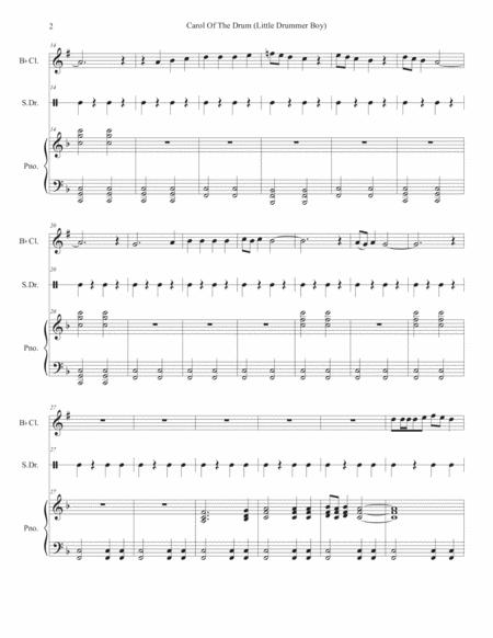 Carol Of The Drum Little Drummer Boy For Bb Clarinet Solo And Piano Page 2