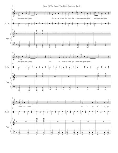 Carol Of The Drum The Little Drummer Boy For Unison Choir Page 2