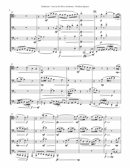 Carol Of The Merry Gentlemen For Trombone Quartet Page 2