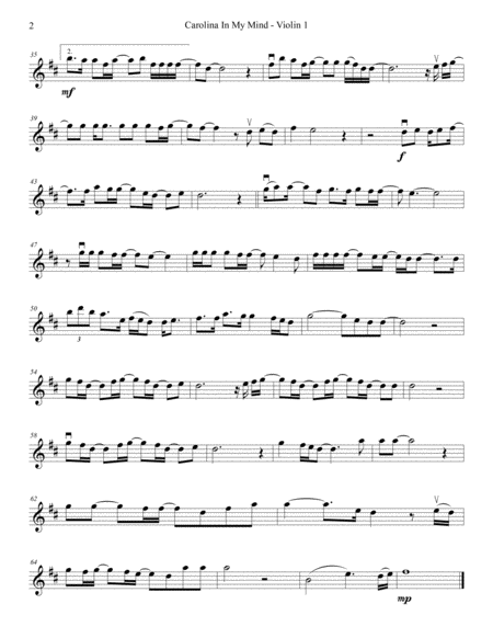 Carolina In My Mind String Quartet Page 2