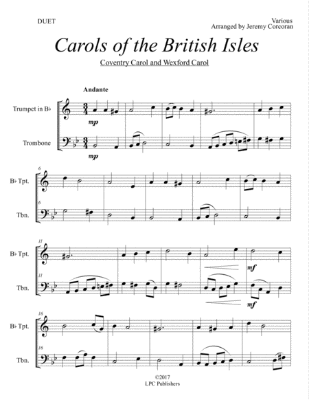 Carols Of The British Isles For Trumpet And Trombone Page 2