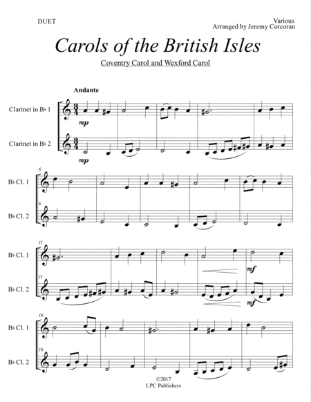 Carols Of The British Isles For Two Clarinets Page 2