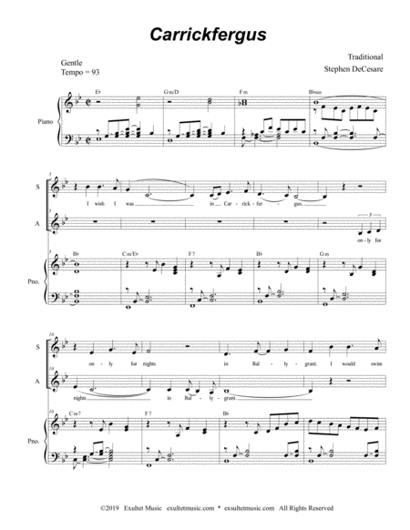 Carrickfergus Duet For Soprano And Alto Solo Page 2