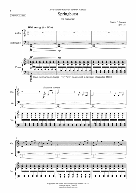 Carson Cooman Springburst 2007 For Piano Trio Page 2