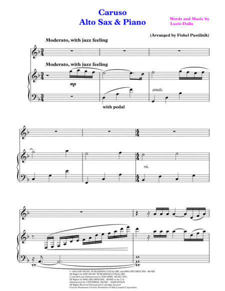 Caruso For Alto Sax And Piano Page 2
