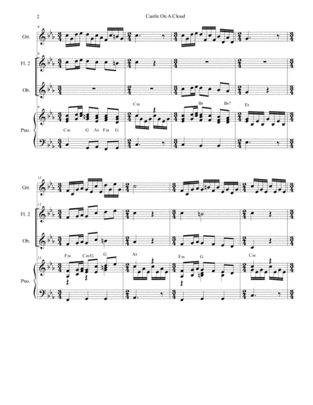 Castle On A Cloud For Woodwind Quartet Page 2