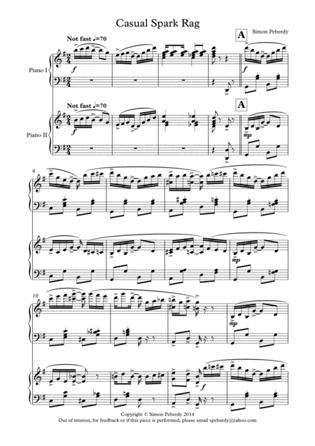 Casual Spark Rag For 2 Pianos 4 Hands Page 2