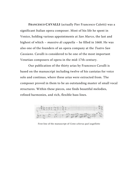 Cavalli Francesco Come Scherza Quel Augelletto Aria From The Cantata Arranged For Voice And Piano C Major Page 2