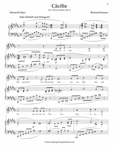 Ccilie Op 27 No 2 Transposed To B Major Page 2