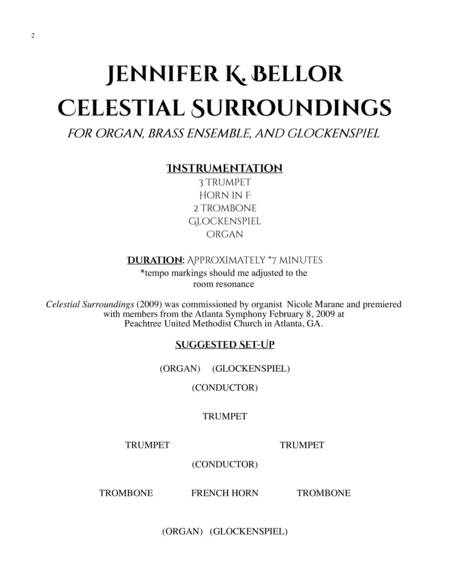 Celestial Surroundings 2009 Brass Sextet Organ And Glockenspiel Page 2