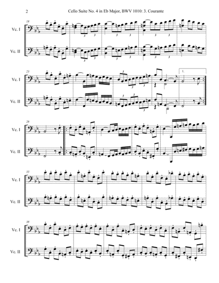 Cello Suite No 4 Bwv 1010 3 Courante Page 2