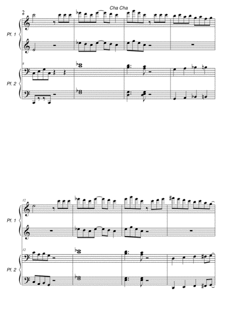 Cha Cha Piano 4 Hands Page 2