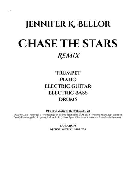 Chase The Stars Remix 2015 Trumpet Piano Electric Guitar Electric Bass Drums Page 2