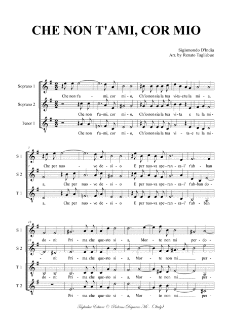 Che Nont Ami Cor Mio Sigismondo D India Arr For Ssttb Choir Page 2