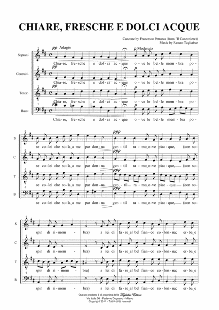Chiare Fresche E Dolci Acque F Petrarca For Satb Choir Page 2