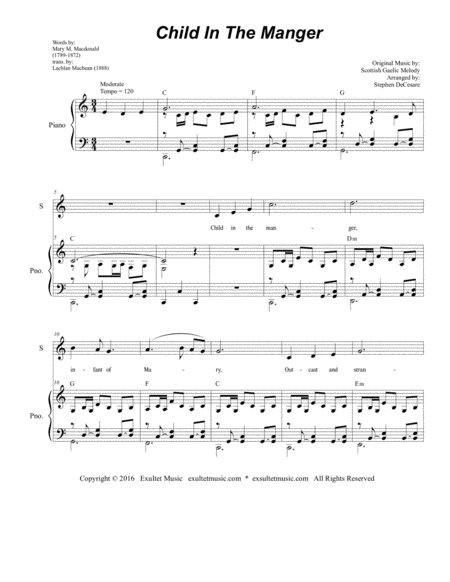 Child In The Manger For 2 Part Choir Sa Page 2