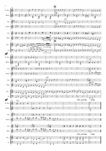 Childish Fantasie On French Popular Song Au Clair De La Lune Score And Parts Page 2