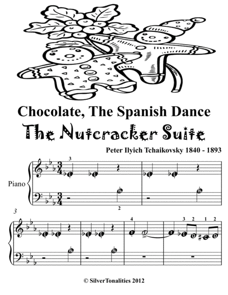 Chocolate The Spanish Dance Nutcracker Suite Beginner Piano Sheet Music Tadpole Edition Page 2