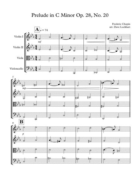 Chopin Prelude In C Minor Funeral String Quartet Page 2