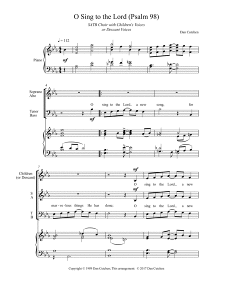 Choral O Sing To The Lord Psalm 98 With Childrens Choir Descant Page 2