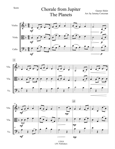 Chorale From Jupiter For String Trio Page 2