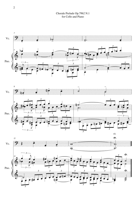 Chorale Prelude Op 79b2 N 1 For Cello And Piano Page 2