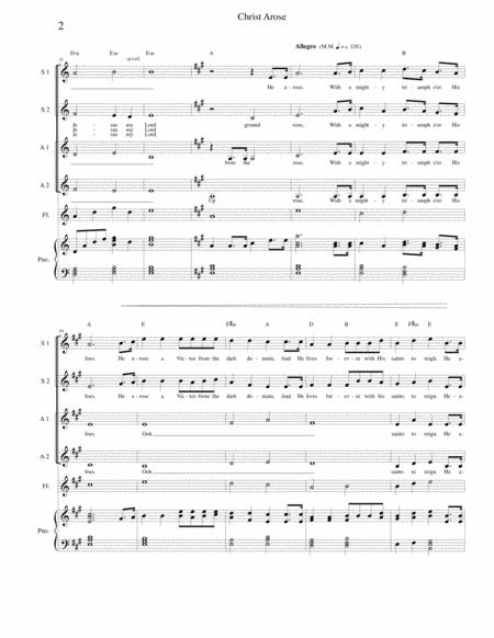 Christ Arose Low In The Grave He Lay Ssaa With Flute And Piano Page 2