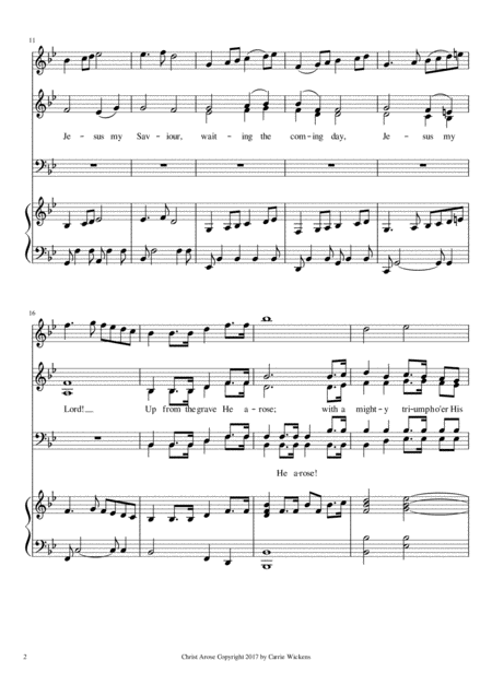 Christ Arose Satb Page 2