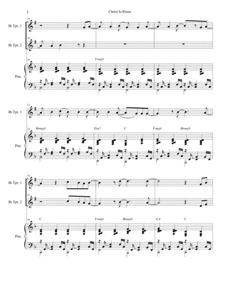 Christ Is Risen Duet For Bb Trumpet Page 2