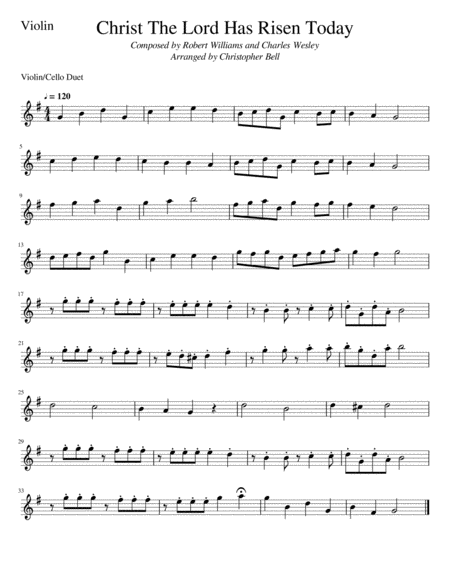 Christ The Lord Is Risen Today Violin Cello Duet Page 2