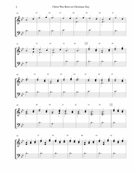 Christ Was Born On Christmas Day For 2 Octave Handbell Choir Page 2